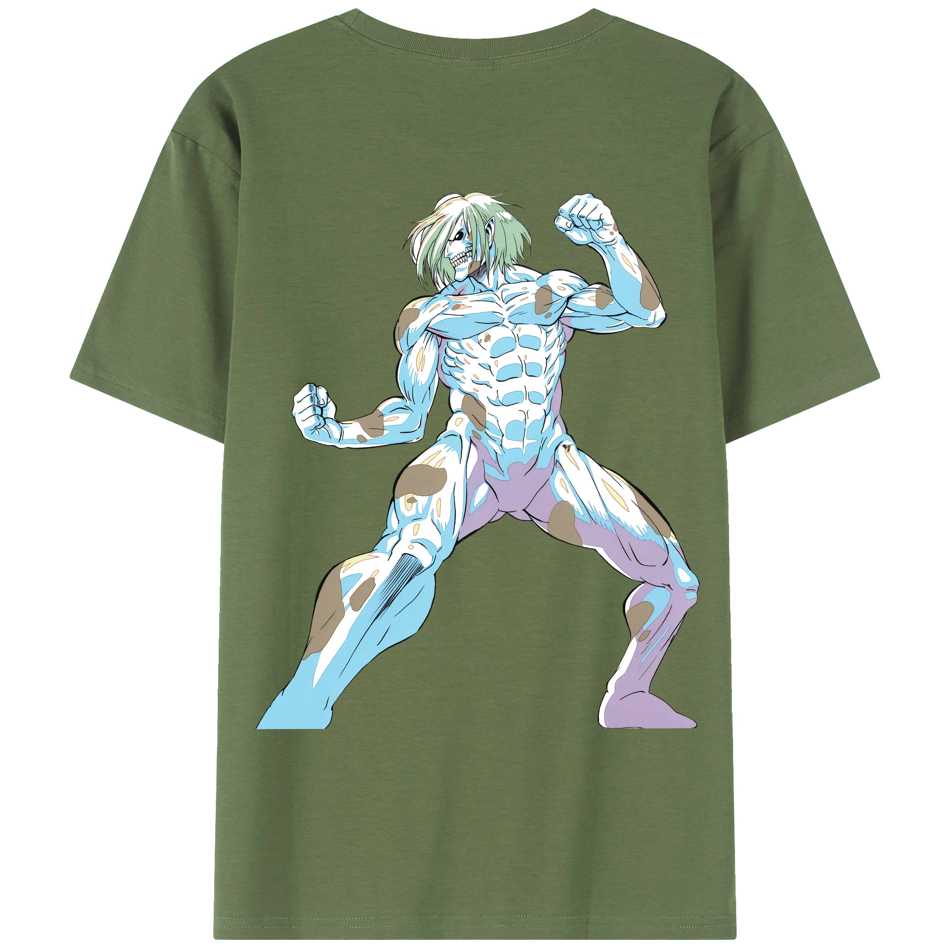 （画像用） 進撃の巨人 Attack on Titan 綿100％ メンズ半袖Tシャツ（バックプリント） 通気性